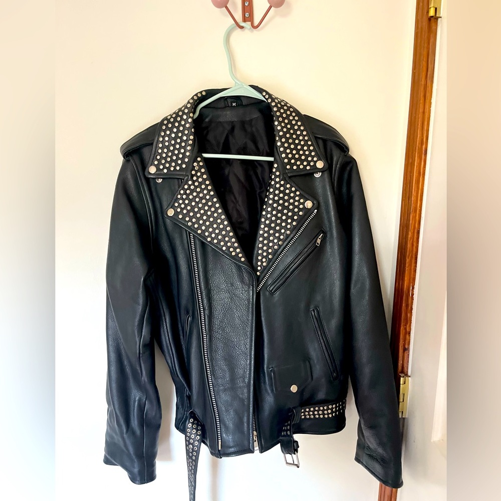 Genuine Leather Studded Leather Jacket